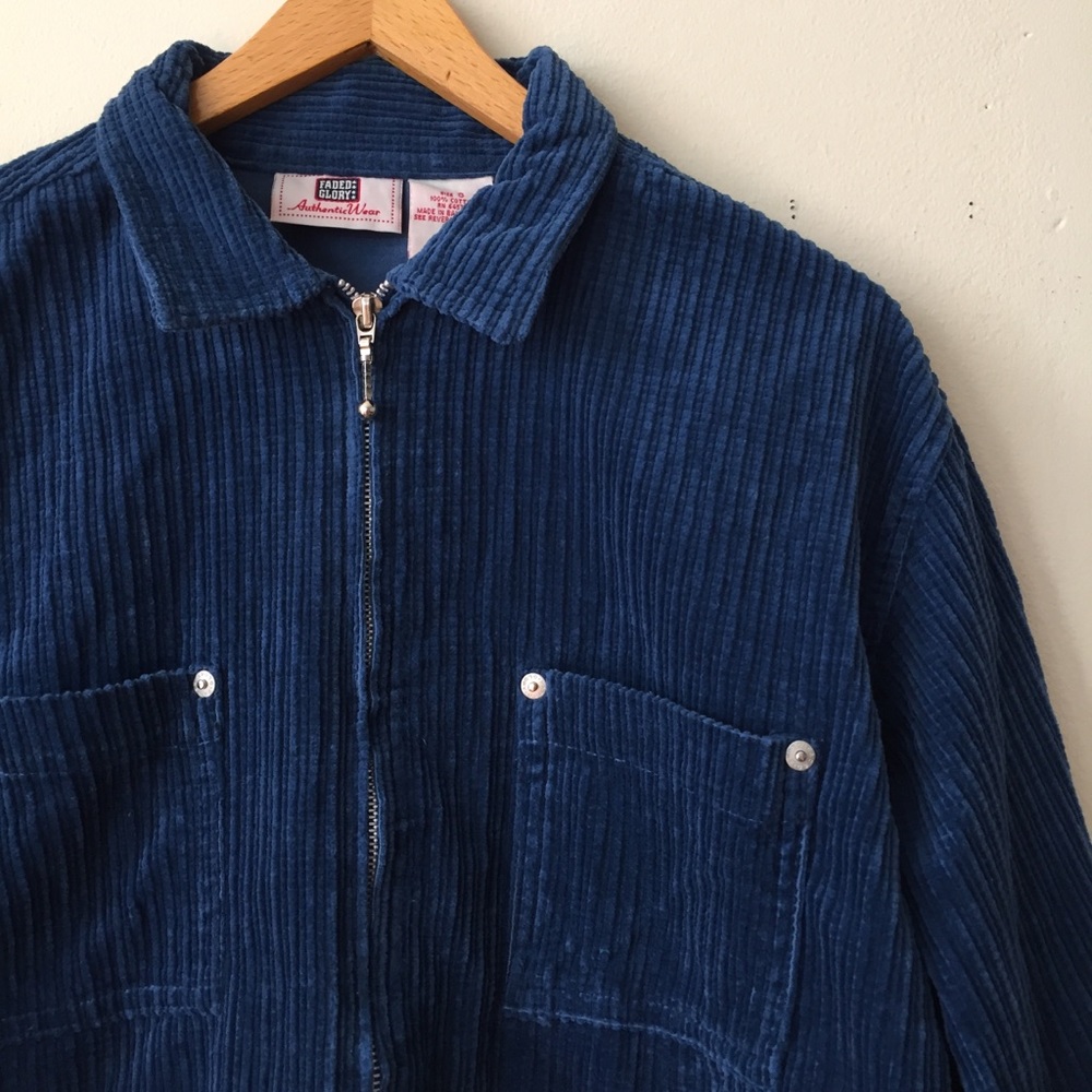Vintage 90s Corduroy Zip Up Shirt